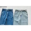 Calça jeans de jeans de grife de grife de calça de cintura alta piquedalonas retas de pântano de decoração bordada casual jaquetas azuis