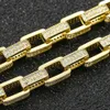 Anhänger Halsketten Hip Hop 0-förmige Kette mit Mikro-Eingelegenen Zirkon-Quadratkasten 18K Gold plattiert einfache vielseitige Kragenkette