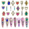 24 сетки сплав с сплава персич -сердце в форме алмаза для декораций для ногтей.