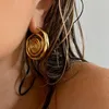 Boucles d'oreilles étalon Youthway 18K Gold plaqué simple en acier inoxydable Spirale irrégulière Bijoux à tendance imperméable des femmes 2024