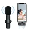 K8 Kablosuz Lavalier Mikrofon Taşınabilir Sesli Video Kayıt Mini Mic Live Broadcast Gaming Android Telefon