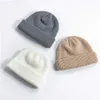 Mütze/Skull Caps Winter warme Beanies lässige Kurzfaden Hip Hop Hut Erwachsene Männer weibliche Wollgestrickte Schädel Cap Elastic Unisex Melonkappe Frauen Männlich D240429