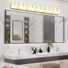 Aipsun 5 lampor modernt ledande badrum fåfänga ljus akryl rostfritt stål krom upp och ner badrum väggljus över spegel (vitt ljus 6000k)