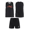 Męskie dresy letnie czarno-białe stopniowe bez rękawów kamizelki sportowe szorty Tennis Badminton Zestaw szybki suchy potk