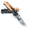 Outdoor X50 Fiber Wood Handle Multifunctional Folding Knife Camping Hunting Tool Knife 3D Printed Blade Survival Gift Knife