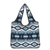 Opbergtassen To -aaddmos donkerblauw patroon print mode dames schoudertas vouwbare grote capaciteit supermarkt wasbare handtas