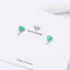 Kolczyki stadnonowe hurt mody Childer różowy zielony emalia słodkie serce do klipu dla dziewczynki Piękna biżuteria imprezowa
