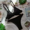 Costume da bagno bikini sexy a split di colore a split a split