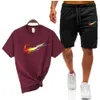 Mens Rastreos de tech Set de designer camisetas shorts shorts de duas peças terno fitness de fitness de fitness seca rápida e respirável sportswear nk corredor de camisetas