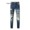 Distressed DeMin Amiirii Patchwork High Purple Streaming Jeans 2024 Live -Herren American Modebrief Jean Street Blue 4U4M