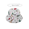 Caps Hats Cartoon dinosaur printed baby bucket hat for boys and girls cute animal baby fisherman hat summer toddler Panama sun hatL240429