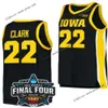 Custom 22 Caitlin Clark Jersey Iowa Hawkeyes Women College Basketball Maglie da basket Men Kids Ladies Black Bianco Rosa Giallo 2024