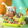 4 In1 Baby Montessori Toys Toddler Fishing Whac-A-Mole Pull Morot Feed Learning Education Toys for Baby 1 2 3 Years Gifts 240426
