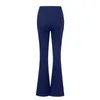 Pantaloni bagliori femminili a colori solidi movimenti ad alto movimento jeans normale tasca fresca ridotta elastica elastica 240423