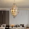 Nordic Modern Luxury Pendant lampe Villa salon Cristal Lamp Building Hotel Hollow Hotel Project de luxe