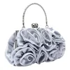 Sacs bouffés dames rose sac à main en soie en soie pochette florale de mariée fleur de mariée