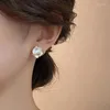 Boucles d'oreilles Stud Niche Design Light Tempérament de luxe Camellia Unique For Women Fashion Simple Metal Jewelry Cadeaux en gros