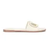 2024 Kvinnor Sandal Flats Vlogo Cutout Slipers Slides Signature Outdoor Beach Slip On Slides Casual Flip Flopps Luxury Designers Slipper Lady Flip-flop Cut-Out Box