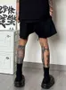 Sommersportshorts männliche Vibe europäische und amerikanische Straße Baggy Wide Lein Hosen gerade Bein Zeichnung Fifth Hosen Flut