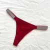 Mutandine da donna biancheria da donna liscia e sexy rosa in tessuto più size reggiseno a bassa ascesa da donna lettere di strass di rina comodi thongl2404