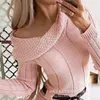 Vestidos informales Wepbel Off Shoule Woolen Women Women Ock Sleave Long Sweater Mini suéter de cintura Slim Fits Bodycon Midi