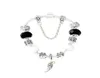 Brins Bracelet Angel ailes perlé bricolage grand trou de glaçage noir et blanc