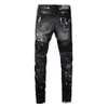 Marchio di moda Mens Amiirii Jean 2024 Demin Purple American Jeans High Street Black Paint JF3P