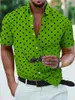 Chemises décontractées pour hommes bouton de la plage d'été noir blanc rouge vert courte manche à pois