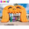 Laranja 8x5m grande arqueado de abóbora inflável Decoração inflável Halloween Welcome Arch Gate para venda