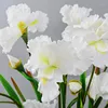 Dekorative Blumen künstlicher Iris Blumenzweig Bouquet Real Touch Simulation für Hochzeit Home Tischdekor Seide gefälschte Partyzubehör