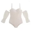 Swimwear White Lace Lace One Piece Massuit de maillots de bain Push Up Femme 2024 Bodys coréen Monokini Sexy Pool Place Wear Suif Bathing