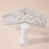 Clips de cheveux Tiaras et couronnes de couleur argent en ramine pour la fête de mariage Crystal Diadems Ornements Accessoires de mode