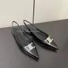 Najwyższej jakości wskazane palce palców sandały sandały damskie rzeczywiste skórzane sukienki luksusowe designerskie buty biurowe buty fabryczne z pudełkiem