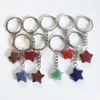 Key Rings Natural Stone Star Keychains Haling Pink Crystal Car Decor Chain Keyholder For Women Men Drop Delivery Sieraden Dhgarden Dhljy