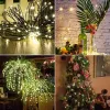 Decorações 1000 LEDs LEDS Backyard Solar Luzes de cordas externas Ins insera de 100m Fada para Casamento Estéticos Verde Ramadã Decoração Natal