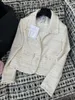 Luxur Designer Women's Jacket Autumn and Winter New Liten doft Söt och skonsam temperament Ålder Minska grov tweedskalkant Kort kappa