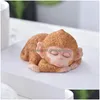 Novelty Items Scptures Cute Resin Sitting Monkey Statue No Look Talk Listen Animal Scpture Home Garden Office Desk Decorative Ornament Dhd1T