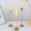 Świece 3PC/zestaw chiński styl metalowe świece proste złote dekoracja ślubna bar imprezowy salon wystrój domu