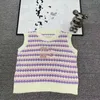 Camisoles Tanks Designer Luxury 24 Spring/Summer Academy Style Intercolor Stripe Sleeveless Sticke Tank Top for Women 3MF5
