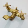 Set Kemaidi Antique Brass Rainfall Shower Set Handshower Faucet Bathtub Shower Faucets Solid Brass Bathroom Hot Cold Mixer Tap