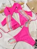 Women's Swimwear Wholesale Sexy Pushed Up Swimsuit Lady Stylish Halter Bikini Set Two Pieces Backless Summer Beach Bathingsuit