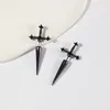 Boucles d'oreilles étalon 90s vintage goth épée colorée punk hip hop dague de poignard