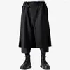 Pantaloni maschili pantaloni multistrato unisex giapponese design di moda maschi homme culottes gamba ampia abbigliamento da uomo