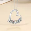 Pendant Necklaces Personalized name and birthstone metal heart-shaped pendant necklace PVD board with CZ stone charm used for Mothers Day jewelry giftsWX