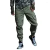 Herrbyxor 2024 högkvalitativ khaki sommarmän militär taktisk joggare kamouflage last multi-pocket mode svart armébyxor
