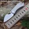 Outdoor Multitool Geschenkmesser Titan -Griff Camping -Überlebensmesser 8CR13 Klingen Mini -Taschenmesser