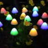 Decoraties Solar Led Mushroom Touwlichten Buiten Waterdichte Zonne -Aangedreven in gemalen lichten Decoratie voor kersttuinlamp