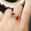 Cluster Rings FS Real S925 Sterling Silver Inlay 4 6 Natural Ruby Ring With Certificate Charm Fine Fashion Weddings Jewelry For Women