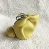 Umhängetaschen Trong echtes Leder handgefertigtes Münzgrundstück Anpassen tierischer Mädchen Mini -geformtes Beutel Brieftasche Pom Keychain