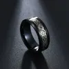 Anneaux de mariage 8 mm Punk Steel Big Stone Love Anneaux pour femmes hommes Black Crystal Rock Biker Ring Jewelry Gift